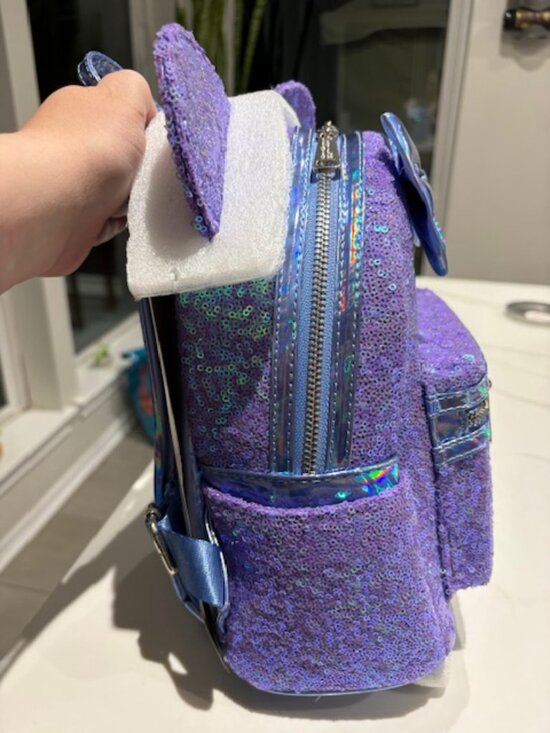 NWT Loungefly Disney Mini Backpack Minnie Mouse Celebration Iridescent Sequin main image 4